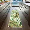 Modern Tropical Leaf Area Rug Soft Washable Rug Low Pile Non Slip Floor Carpet - 3 of 4
