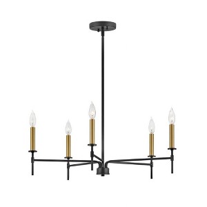 Lark Hux 5 - Light Chandelier in  Black/Lacquered Brass - 1 of 4