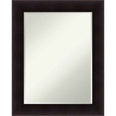 Amanti Art Portico Espresso Petite Bevel Wood Bathroom Wall Mirror 29.5 x 23.5 in.