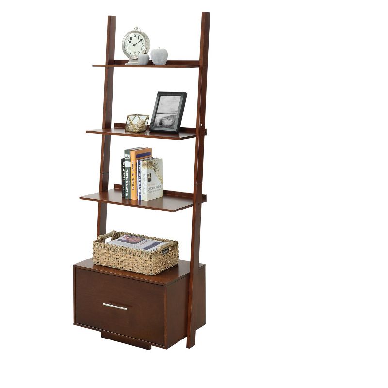 Breighton Home Harper Ladder Bookshelf with Integrated File Drawer, 3 of 7
