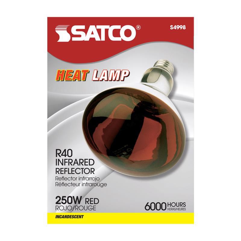 Satco 250 W R40 Heat Lamp Incandescent Bulb E26 (Medium) Red 1 pk, 1 of 2