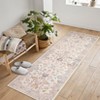Area Rug Washable Rug Vintage Floral Non-Slip Low Pile - Machine Washable Non-Shedding Carpet for Living Room, Bedroom, Office & Dining - 3 of 4