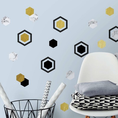 Hexagon Peel and Stick Wall Decal with Foil - RoomMates