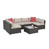 Patio furniture outdoor sofa set with 6 seats, Garden Furniture With Tempered Glass Coffee Table - 3 of 4
