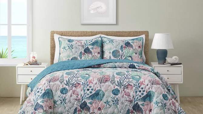 Ivory Coast Disperse Print 3pc Reversible Quilt Set - VCNY, 4 of 5, play video