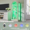 72" Arched Glass Display Cabinet, 4-Tier Display Curio Cabinet with 20 Color LED Lights, Modern Display Case Shelf for Living Room - 2 of 4