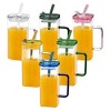 Glass Straw Cup, Square Glass Cup W/ Straw And Lid, High Borosilicate Glass Cup, Milk Cup, Juice Cup, Cold Drink Cup, Coffee Cup - 2 of 4