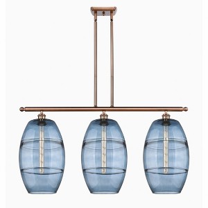 Vaz - 3 Light Stem Hung Island In Industrial Style-19 Inches Tall and 36.5 Inches Wide - 1 of 1