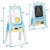 Infans Kids Easel for Two Adjustable Height Double Sided Art Easel w/Accessories Blue - 2 of 4