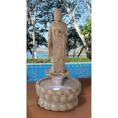 Large Earth Witness Buddha Illuminated Garden Fountain - Acorn Hollow