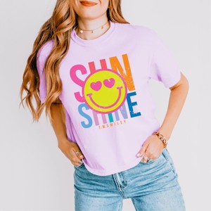 Simply Sage Market S.W.Smiley Sunshine Neon Boxy Crop Top - 1 of 4