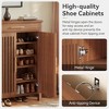 Lirago Brown 5-Tier Shoe Cabinet E1 MDF 31.5x14.2x42.9 4 Shelves 1 Drawer Vintage Style Shoe Organizer - 3 of 4