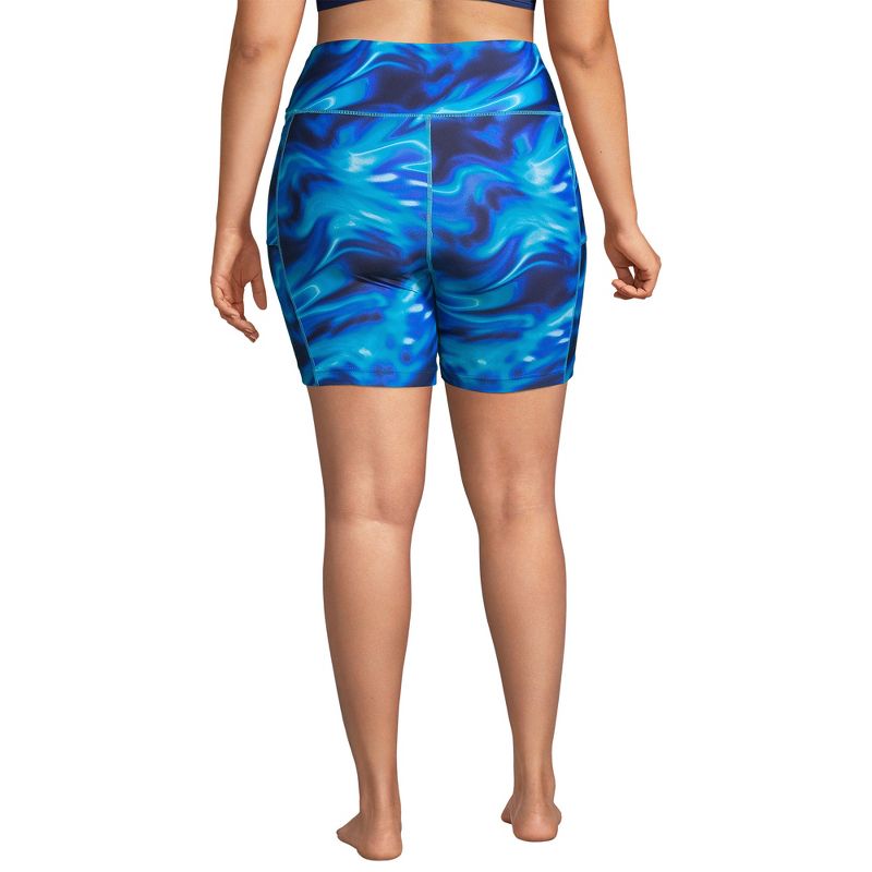 Lands' End Women's Chlorine Resistant High Waisted 6" Bike Swim Shorts with UPF 50, 2 of 6