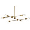 Elegant Lighting Xavier 6 lights pendant in brass - 3 of 4