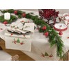 Saro Lifestyle Embroidered Christmas Tree Design Holiday Linen Blend Tablecloth - 3 of 4