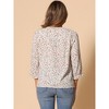 Allegra K Women's Floral Bow Tie Neck Vintage 3/4 Sleeve Blouse - 4 of 4