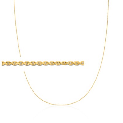 Ross-Simons 1mm 10kt Yellow Gold Adjustable Cable Chain Necklace Size