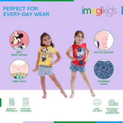 Disney Minnie Mouse Tank Top and Twill Shorts Outfit Set Toddler to Big Kid, 5 of 8