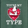 Women's - Peanuts - You're My Type Lightweight French Terry Wide Neck Long Sleeve Shirt - 2 of 4