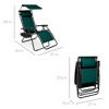 Best Choice Products Folding Zero Gravity Recliner Patio Lounge Chair w/ Canopy Shade, Headrest, Tray - 2 of 4