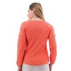 Aventura Clothing Women's Nyla Long Sleeve Split Neck Blouse - Hot Coral, Size Medium - 2 of 4