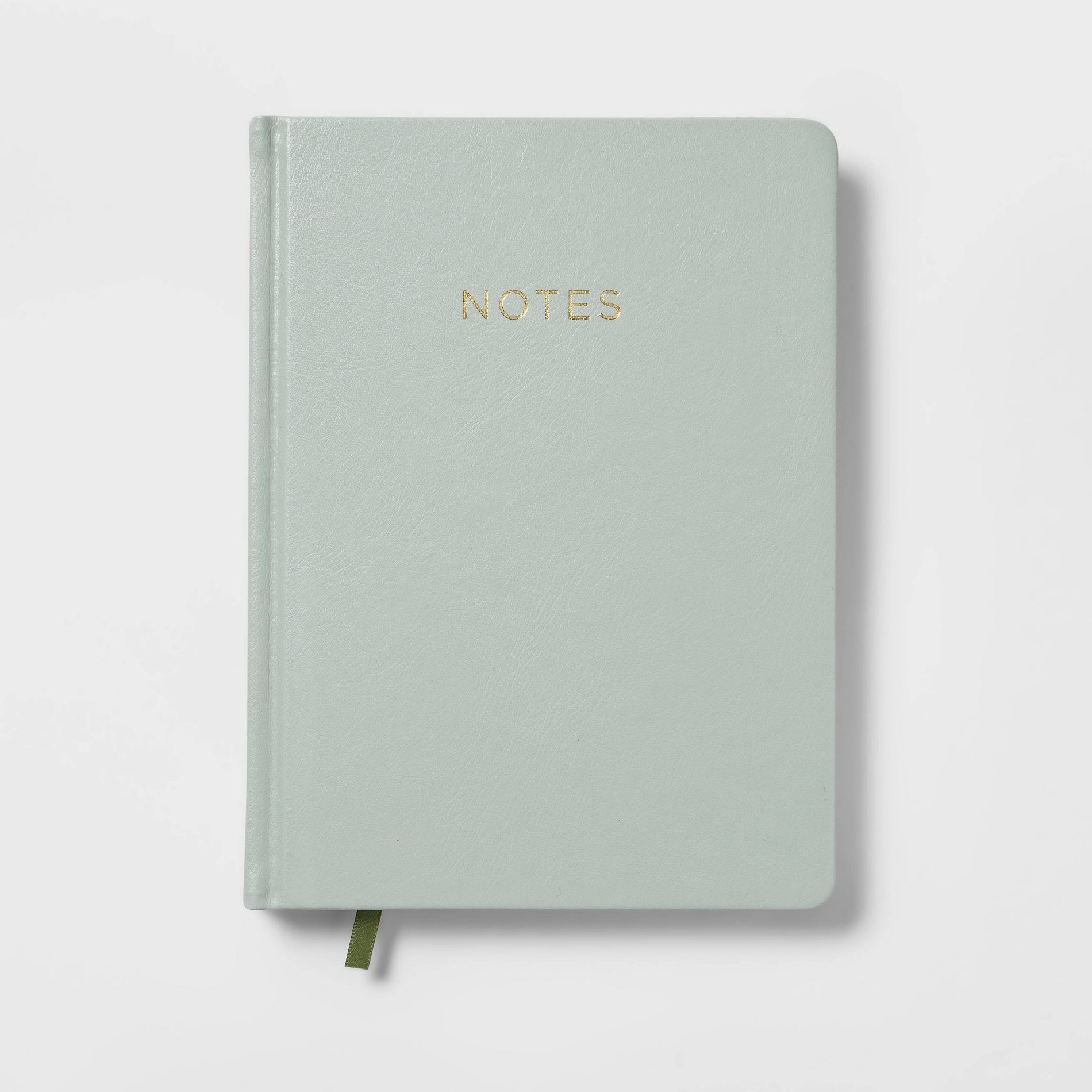 College Ruled Journal 7.75"x5.5" Faux Leather Sage - Threshold™: Lined Notebook, Hard Cover, 120 Pages, Acid-Free Paper