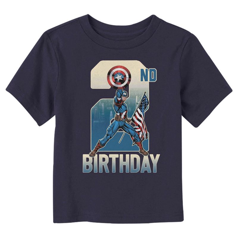 Toddler's Marvel 2nd Birthday Capitan America T-Shirt, 1 of 4