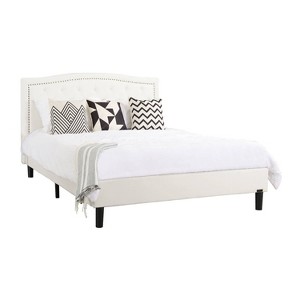 Melania Tufted Upholstered Bed Queen Cream - Abbyson Living, Ivory