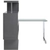 Vynxaria Glass Chrome High Gloss Desk with Shelf Sleek Modern Design Functional for Home Office Dorm Minimalist Interiors - 2 of 4