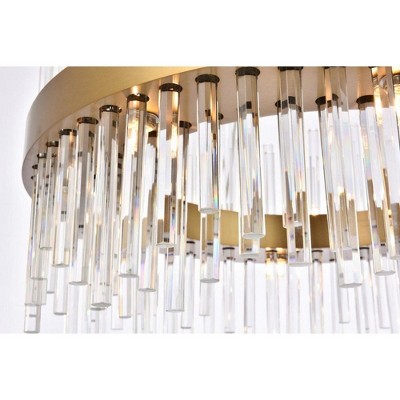 Dallas 16-Light Gold Chandelier with Clear Crystal Rods