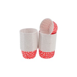 Unique Bargains Polka Dot Curled Rim Disposable Baking Cups Greaseproof Paper 2.56"x1.57" 50 Pcs - 1 of 4