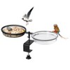 Outdoor Round 2 in 1 Deck Mounted Bird Bath Bowl Railing Bird Mesh Tray Feeder with Adjustable Clamp - 2 of 4