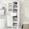 TiramisuBest Retro Multi-Functional Storage Cabinet with 3 Drawers, Enclosed Compartments & Adjustable Shelves for Living Room, Kitchen, Office, White - 2 of 4