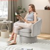Office Modern Chenille Fabric 360° Swivel Barrel Chair w/ Ergonomic Curved Back & Storage Space, Stylish &Comfortable Lounge Armchair - 3 of 4