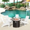WestinTrends Ashore Modern Folding Poly Adirondack Chair With Square Fire Pit Table Set - 2 of 4