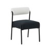 TOV Furniture Jolene Performance Linen Dining Chair - Set of 2 in Cream and Black - 3 of 4