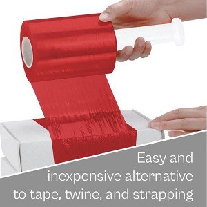 PSBM 12 Rolls 5"x1000 80 Gauge RED Shrink Wrap Stretch Film with handle Heavy Duty - 1 of 4