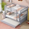 Full Over Full Bunk Bed with Trundle, Ladder and Guardrails - 3 of 4