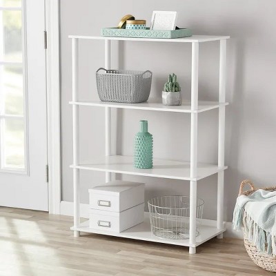 No Tools 4-Shelf Storage Bookcase, True Black Oak