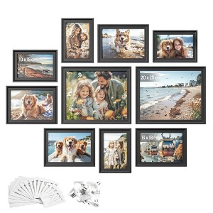 Picture Frames with 16 Mats, Set of 10 Collage Photo Frames, Two 8x10, Four 5x7, Four 4x6 Frames - 1 of 4