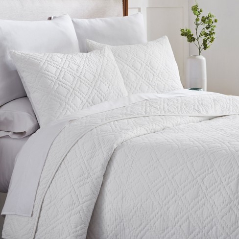 Luxury 100% Cotton Quilt Set, Hand-quilted, Pre-softened, Diamond ...