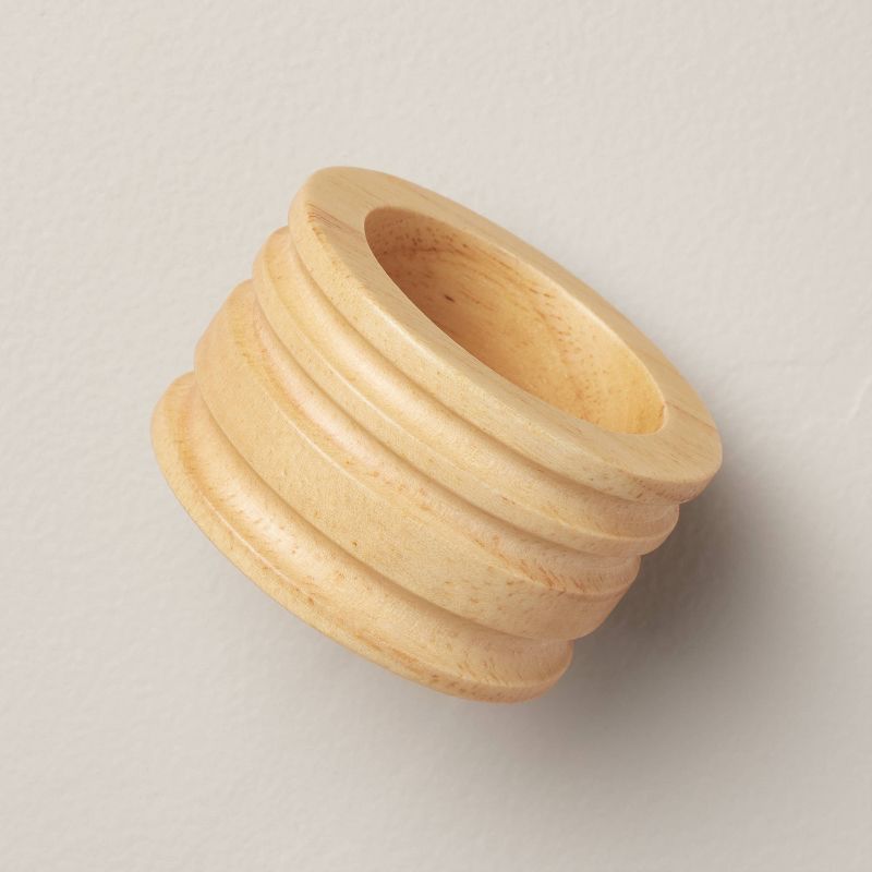 4pc Wooden Napkin Ring Set - Hearth & Hand™ with Magnolia, 1 of 11
