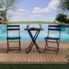 3 Piece Bistro Table and Chairs, Waterproof Folding Cafe Table and Chairs,Small Bistro Set for Small Space/Indoor/Outdoor/Porch/Lawn - 2 of 4