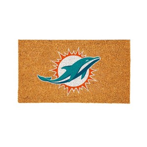 EvergreenNFLMiami Dolphins Logo Natural Coir 28 x 16 Inches Indoor Outdoor Doormat - 1 of 4