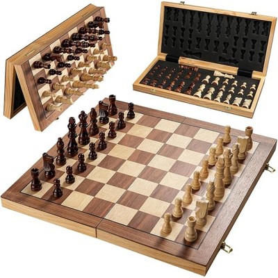 Probe Hues 15 Magnetic Wooden Chess Board, Folding with Storage