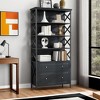Hommoo 71.5” Retro Bookshelf with 2 Drawers - 3 of 4