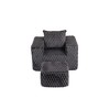 HomeRoots 42" Charcoal Chenille Arm Chair With Ottoman - 4 of 4