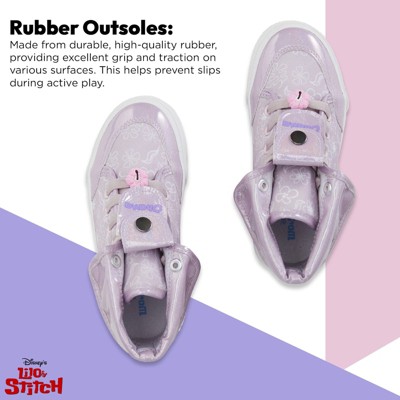 Мужские кроссовки Disney Girls Lilo & Stitch Sneakers - Lilo and Stitch High Top Athletic Shoes - Lilo and Stitch High Top Lace Up Sneakers (Lavender, 13) — фото 3