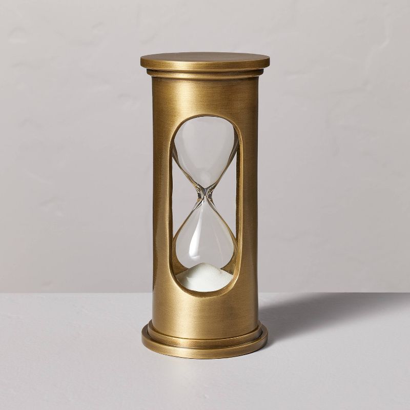 Decorative Brass Hourglass Antique Finish - Hearth &#38; Hand&#8482; with Magnolia, 1 of 5