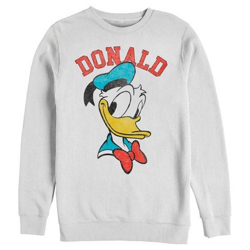 Men's Mickey & Friends Distressed Donald Duck Portrait Sweatshirt ...